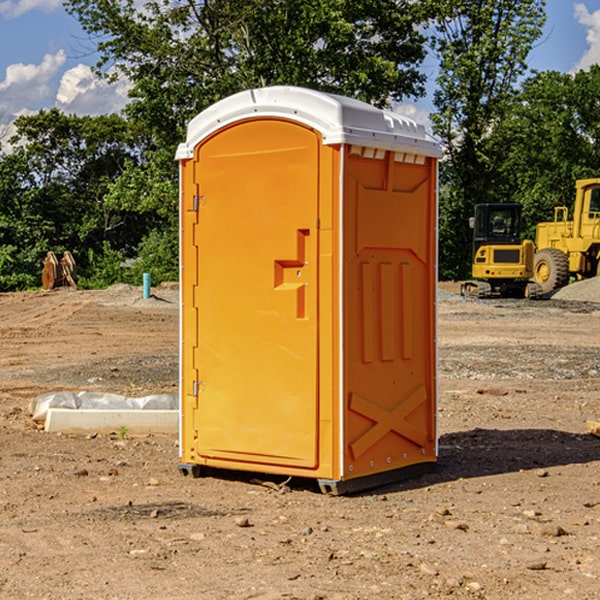 how often are the portable restrooms cleaned and serviced during a rental period in Douglas North Dakota